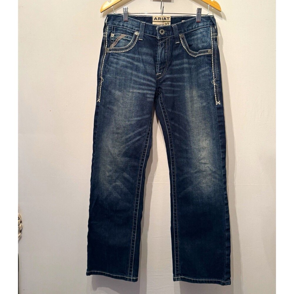 Ariat M5 Men’s Straight Fit Dark Wash Blue Denim Jeans Mid Rise 5-Pocket 30